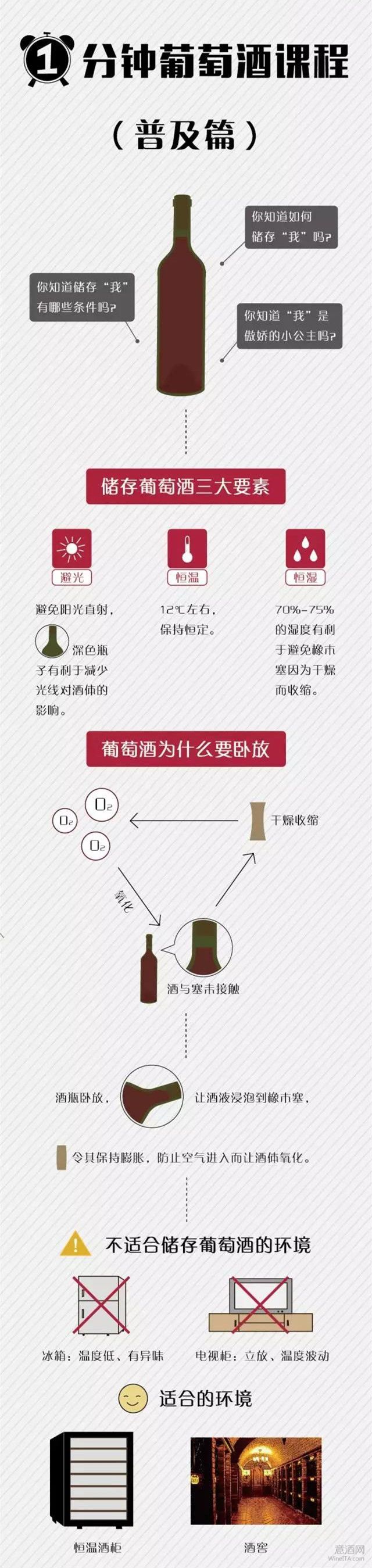 一张图教你如何保存葡萄酒